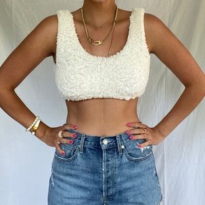 PLT fuzzy crop top